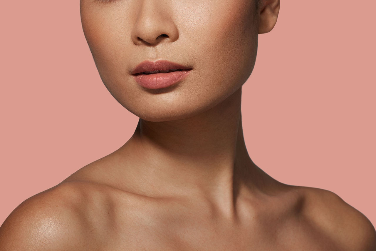image focusing on jawline of model